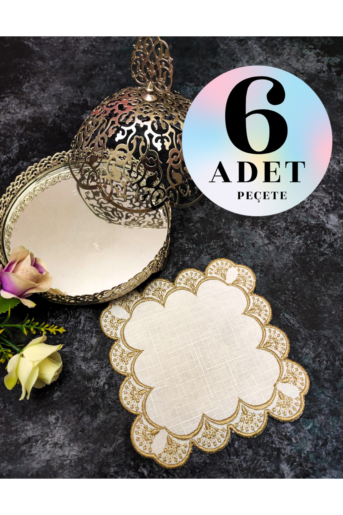 Sunumluk Peçete, Kokteyl Peçetesi, Kahve Yanı Sunumluk, Bardak Altlığı 6 Adet Sunum Peçetesi