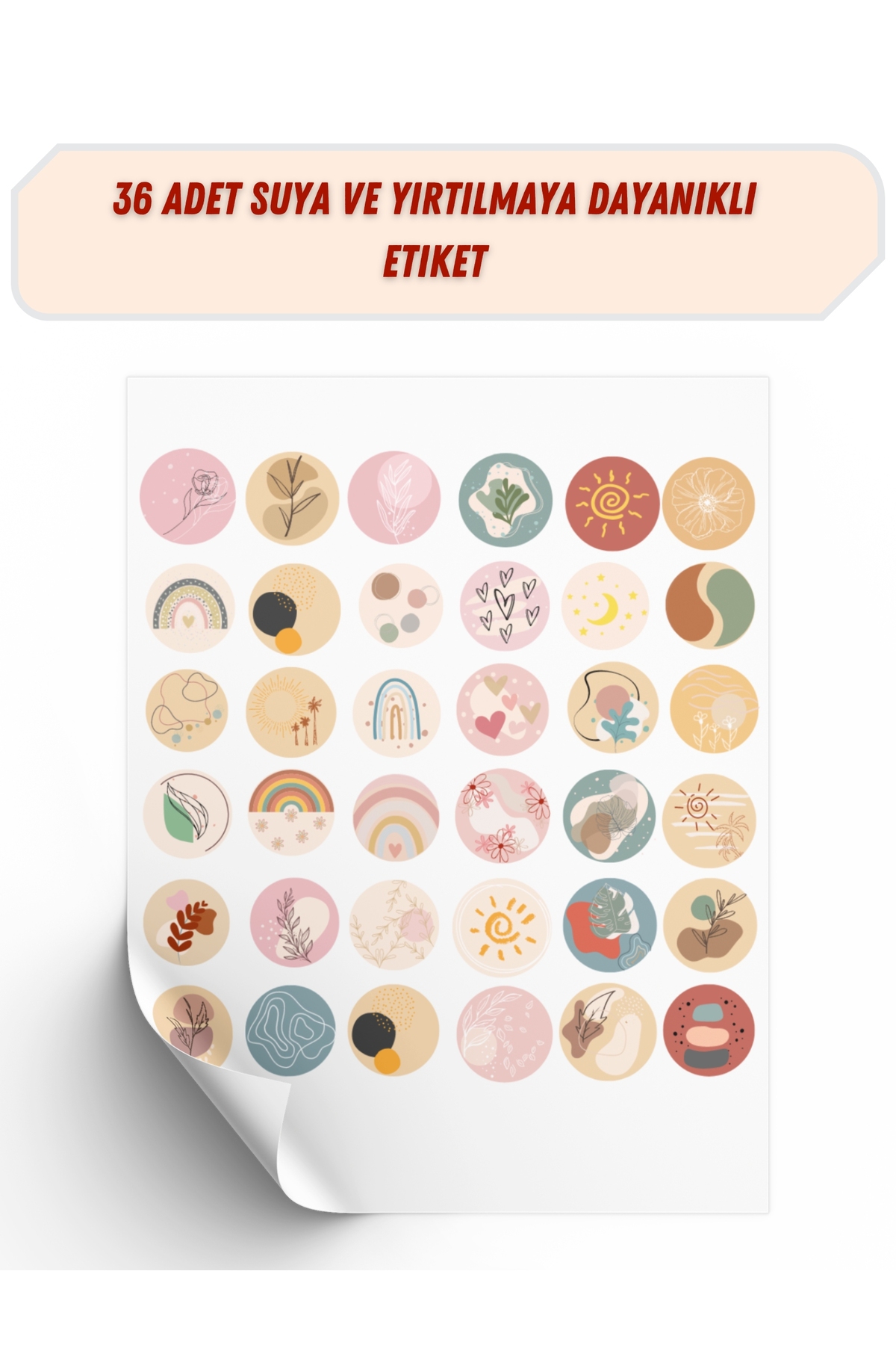 Yuvarlak Sticker - Hediye Paketleri İçin Etiket 3x3 cm