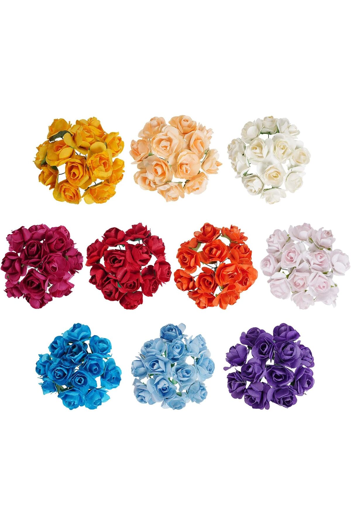 Mini Yapay Gül- Süsleme Kagıt Gül (1 Paket 144 Lü ) Yapay Güller