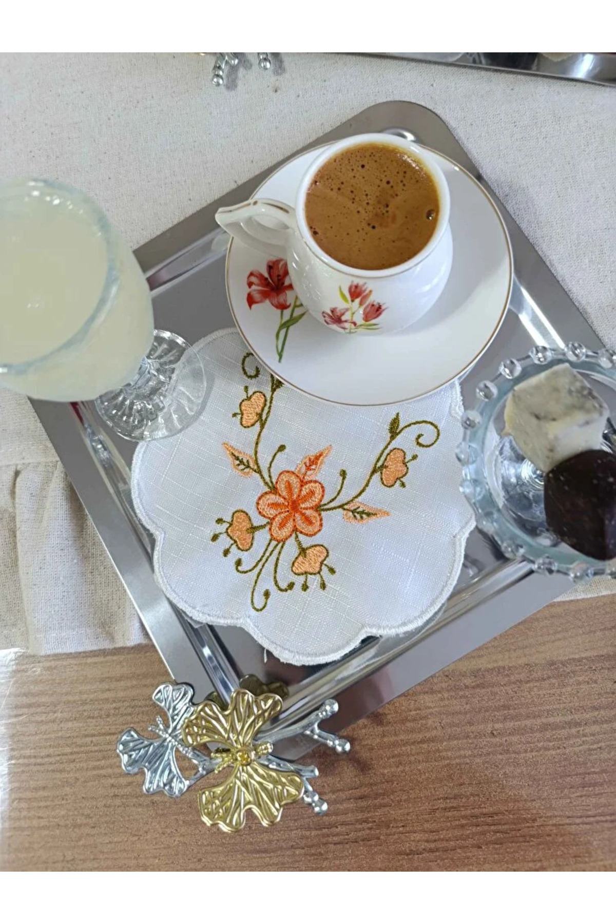 Sunumluk Peçete, Kokteyl Peçetesi, Kahve Yanı Sunumluk, Bardak Altlığı 6 Adet Sunum Peçetesi
