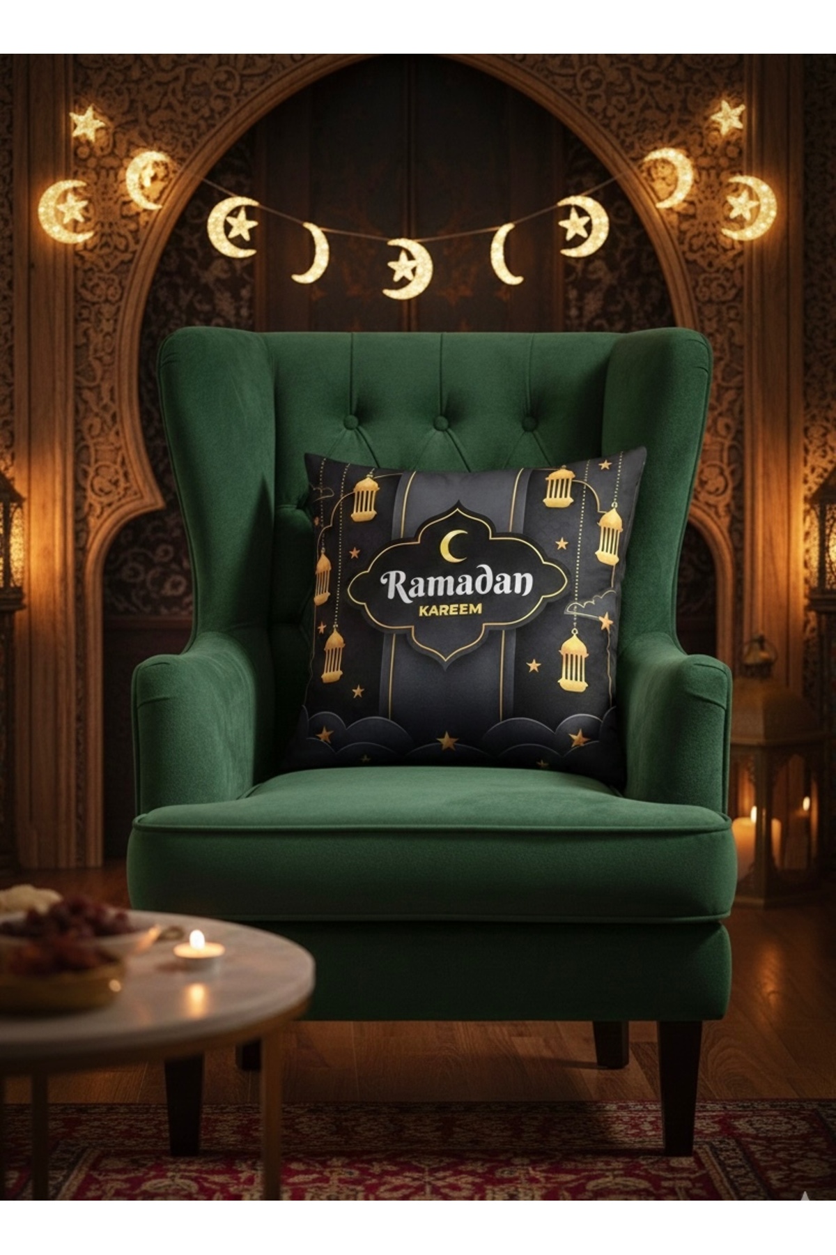Digital Baskılı Ramazan Temalı Dekoratif Kırlent Kılıfı