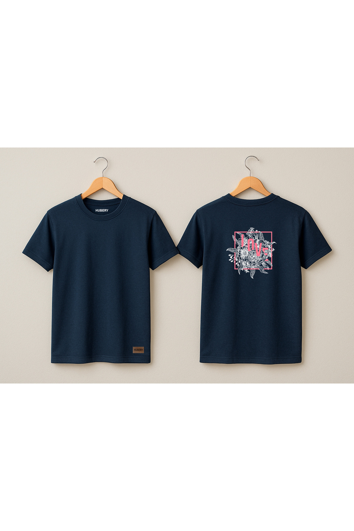 Kadın Relaxed Fit Tişört Love Çiçek Desenli – HUBERY
