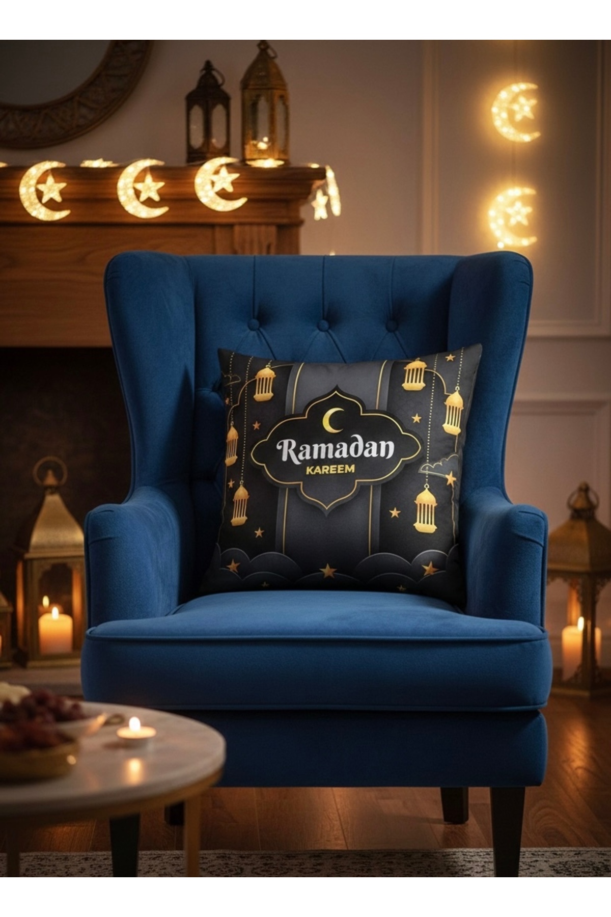 Digital Baskılı Ramazan Temalı Dekoratif Kırlent Kılıfı