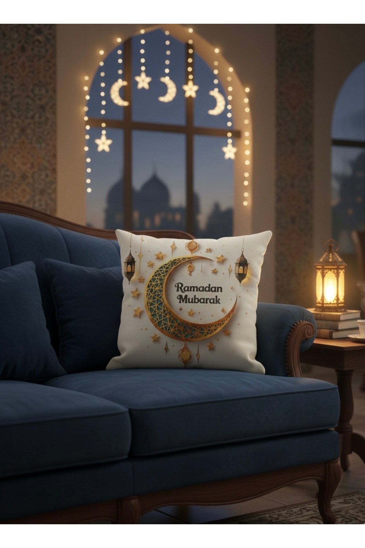 Digital Baskılı Ramazan Temalı Dekoratif Kırlent Kılıfı