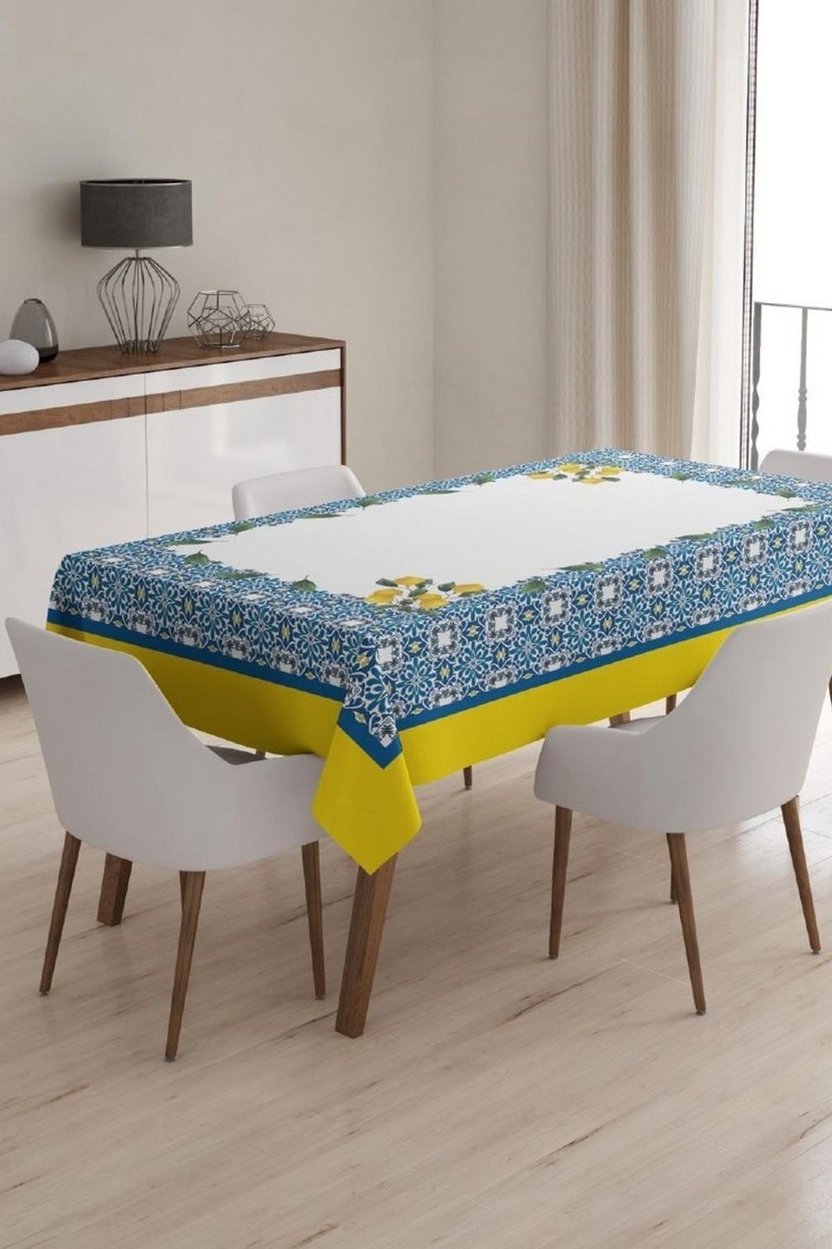 Masa Örtüsü, Dijital Baskılı Tek Masa Örtüsü, Desenli Leke Tutmaz Tek Masa Örtüsü 120x150cm