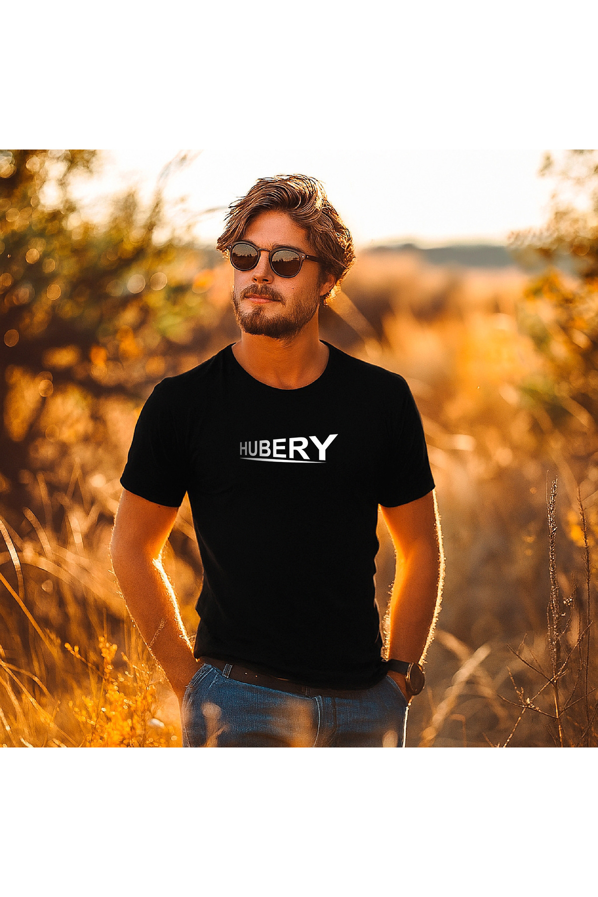Erkek Relaxed Fit Beyaz Tişört – Yazılı, Perspektif Logo Baskılı /