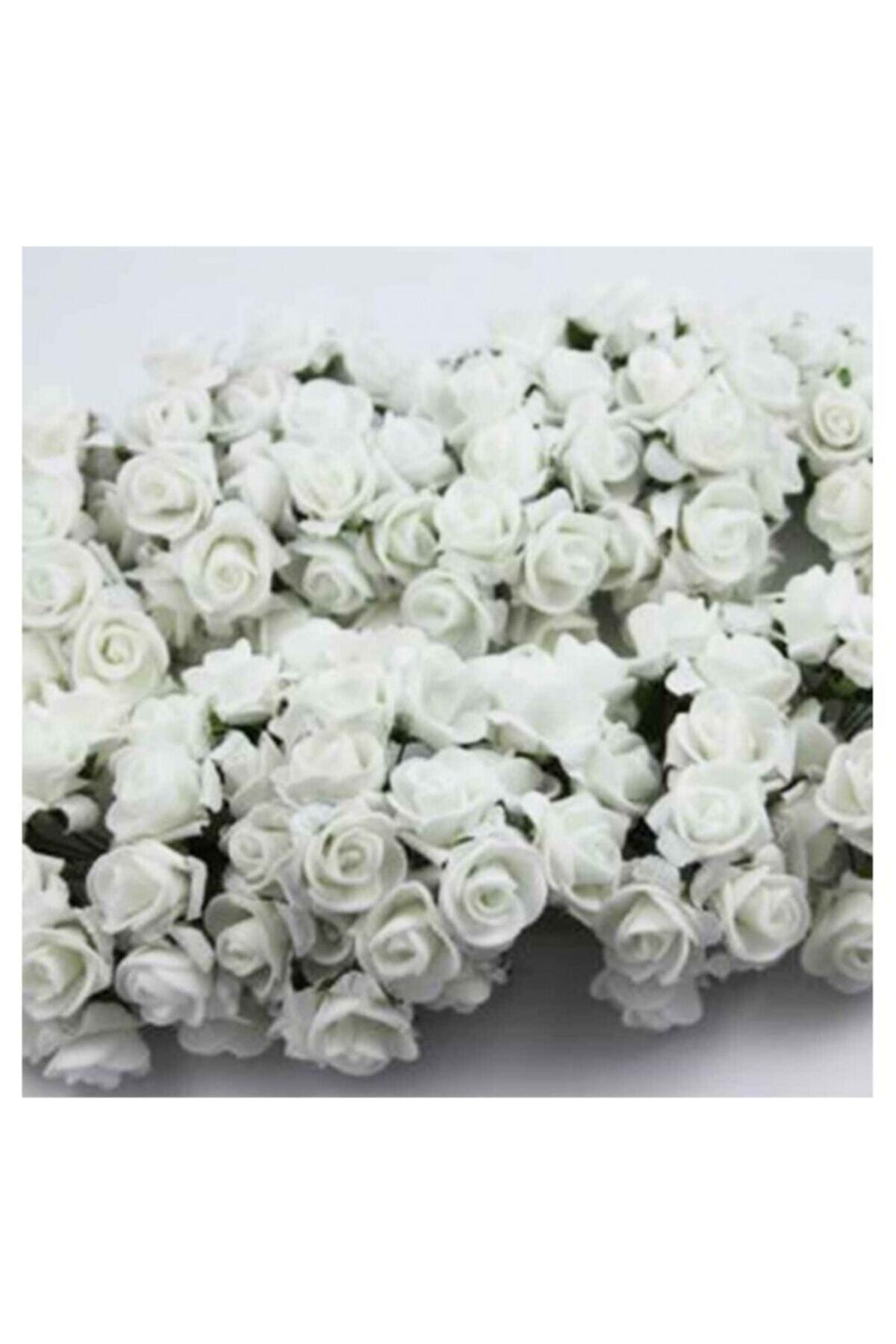 Lateks Eva Yapay Çiçek Gül Beyaz ( 2 Cm* 2 Cm ) ( 144 Adet) – Yapay Çiçek Dekor, Masa Süsü, Fon