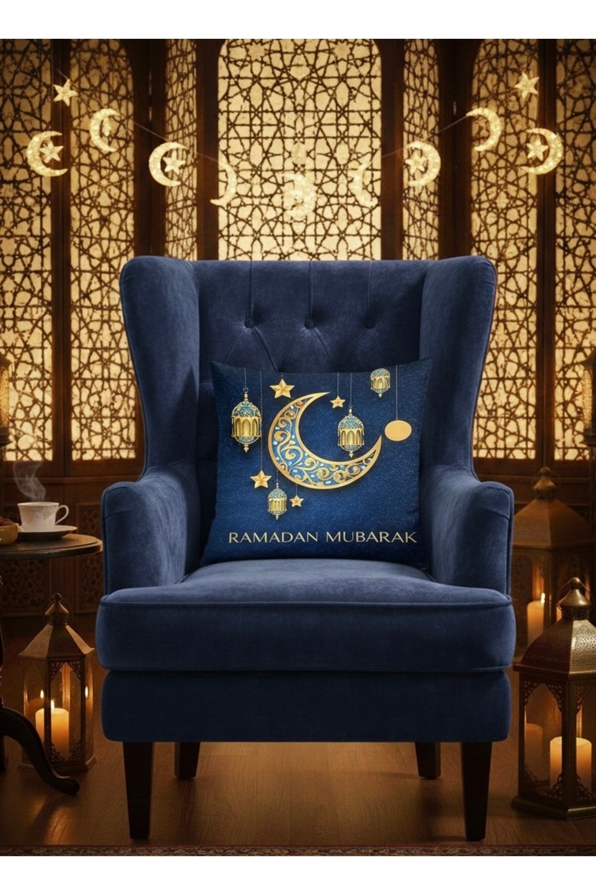 Digital Baskılı Ramazan Temalı Dekoratif Kırlent Kılıfı