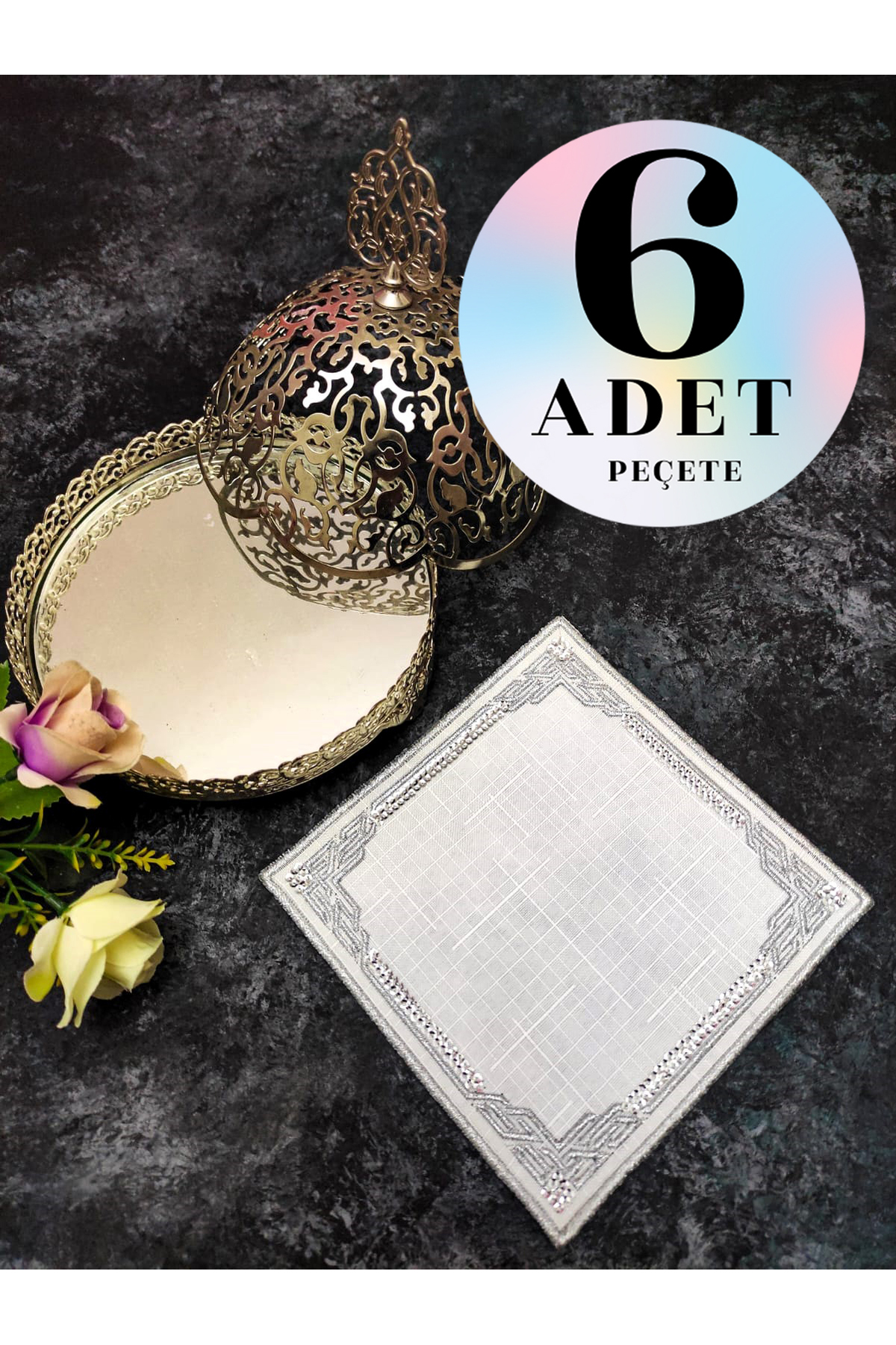 Sunumluk Peçete, Kokteyl Peçetesi, Kahve Yanı Sunumluk, Bardak Altlığı 6 Adet Sunum Peçetesi
