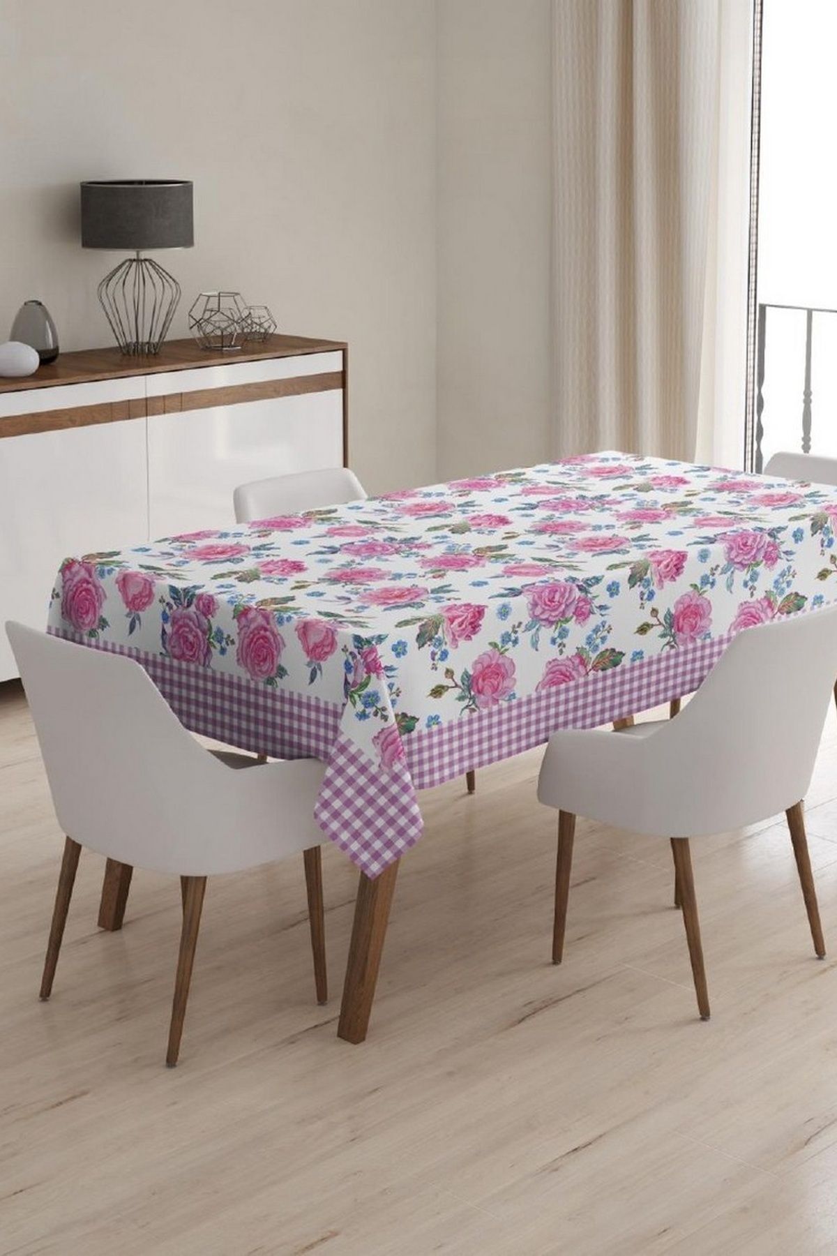 Masa Örtüsü, Dijital Baskılı Tek Masa Örtüsü, Desenli Leke Tutmaz Tek Masa Örtüsü 150x220