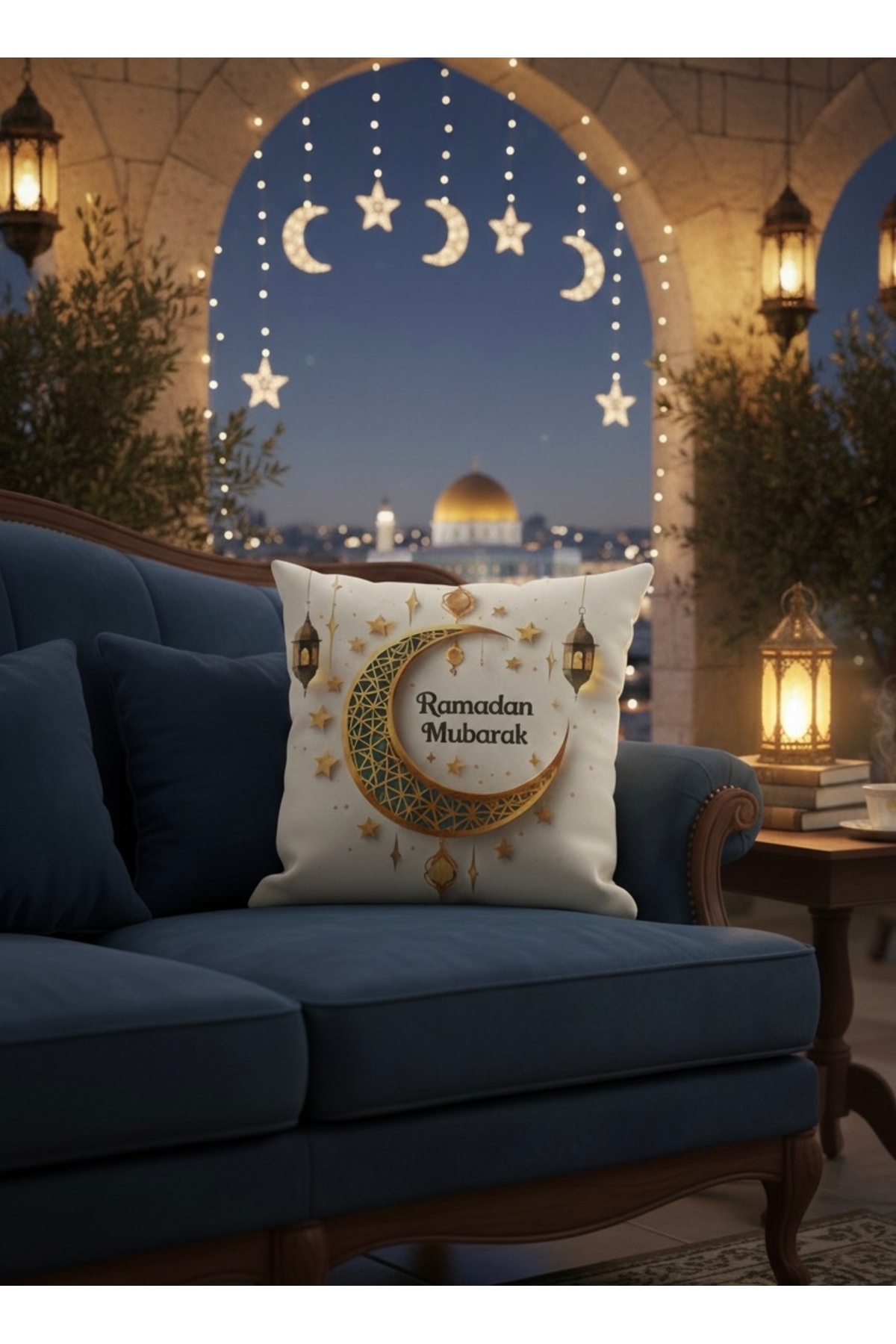 Digital Baskılı Ramazan Temalı Dekoratif Kırlent Kılıfı