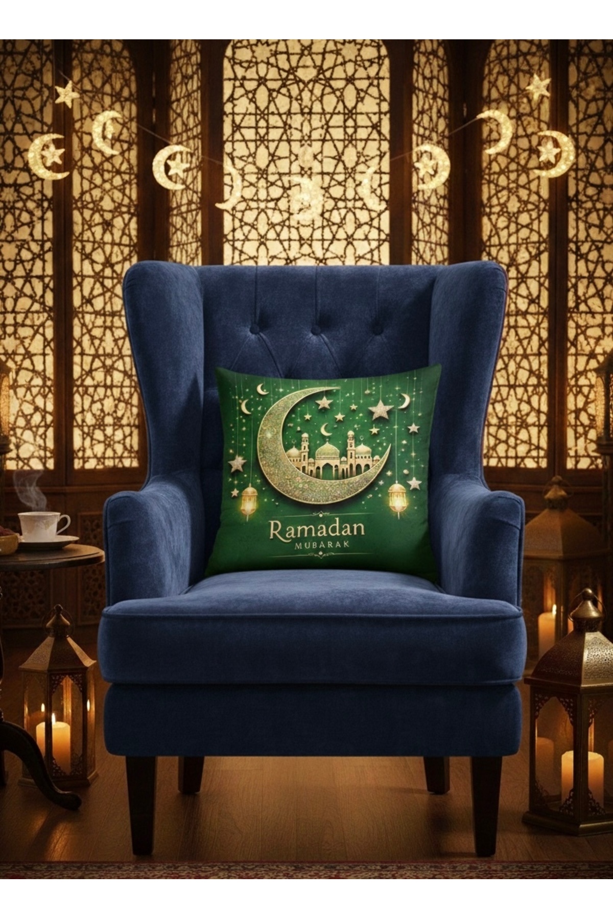 Digital Baskılı Ramazan Temalı Dekoratif Kırlent Kılıfı
