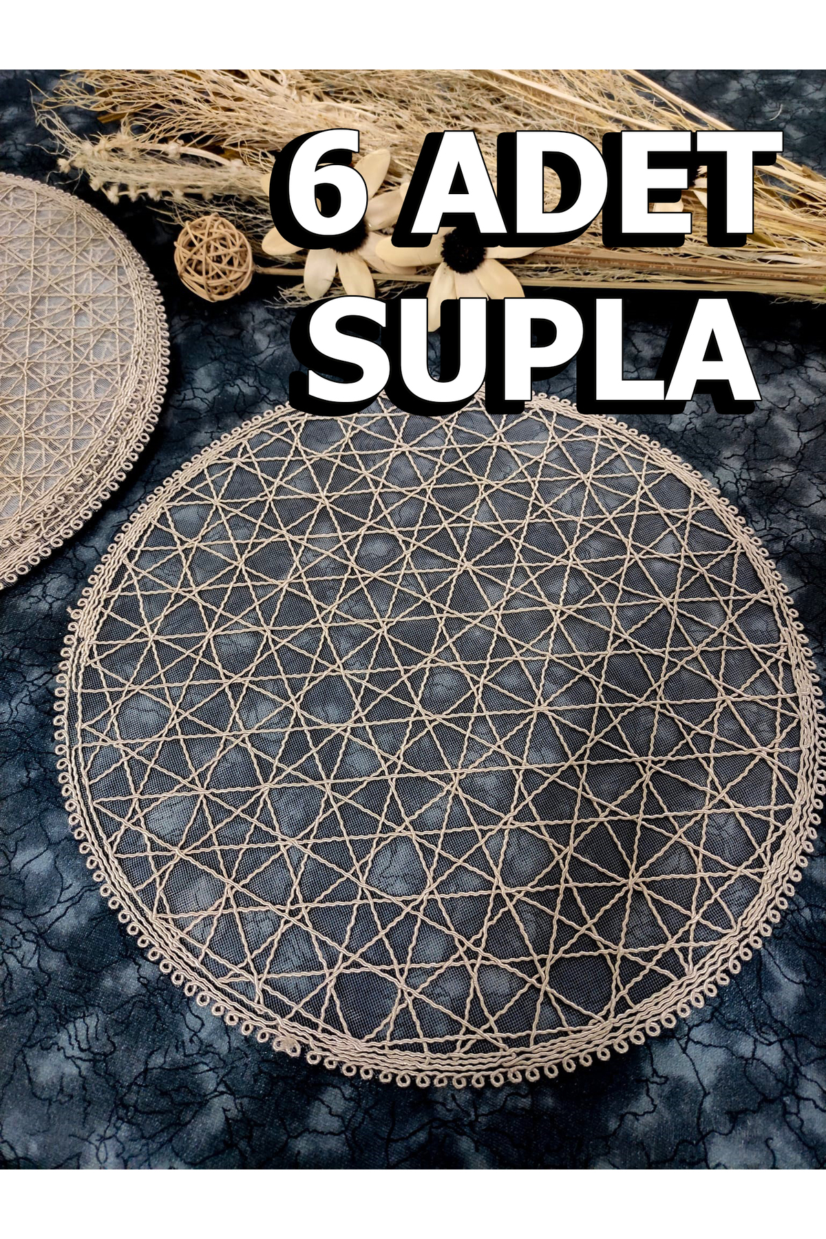 Supla, Kahve Amerikan Servis 6lı Supla, 6 Adet Supla, 6lı Tabak Altlığı