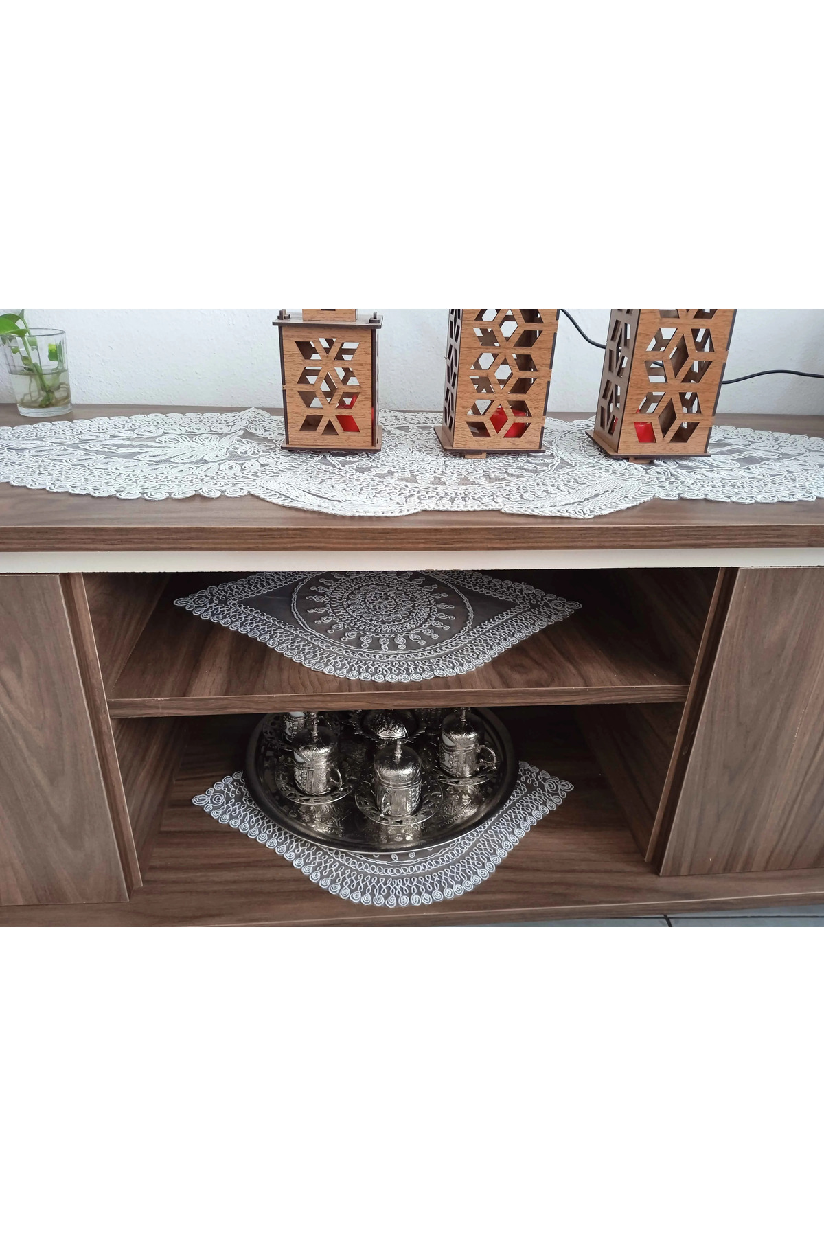 3 Parça Salon Sehpa Takımı Ekru