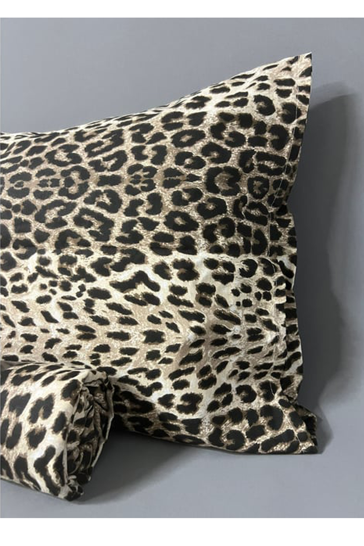 Tek Kişilik Lastikli Çarşaf Seti + 1 Adet Yastık Kılıfı 100x200cm Leopar Desen