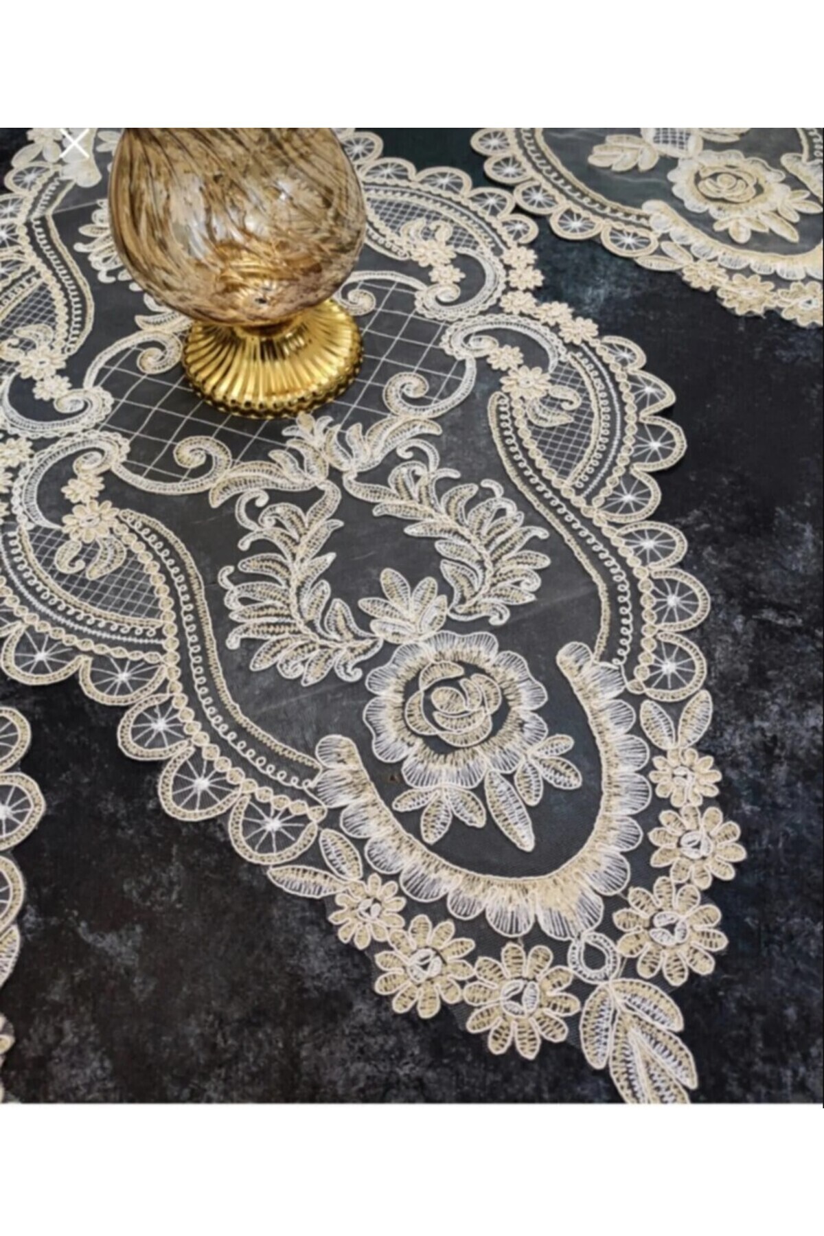3 Parça Salon Sehpa Takımı, Masa Örtüsü 3 Parça Takım