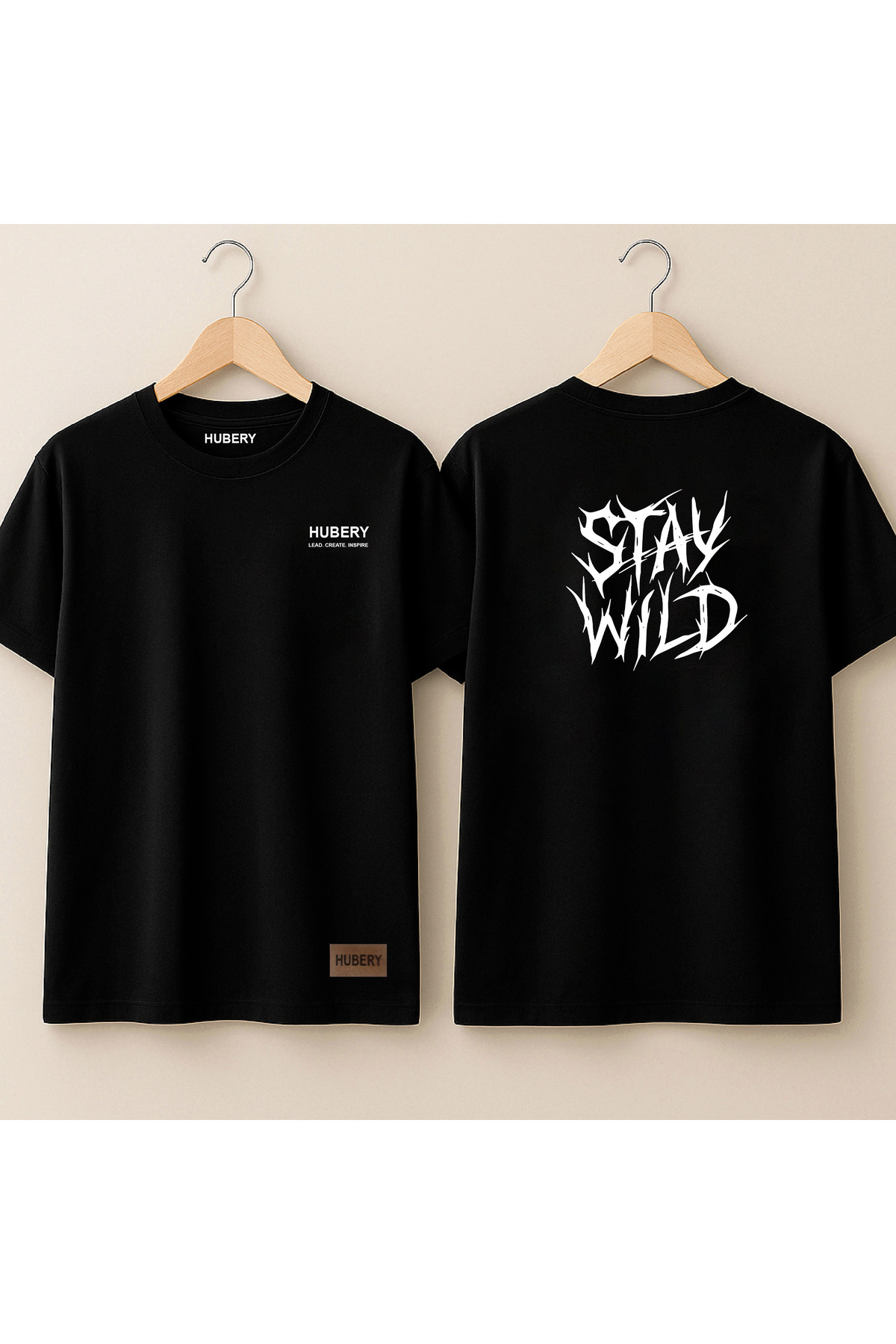 Stay Wild Yazılı Erkek %100 Pamuk Tişört - HUBERY