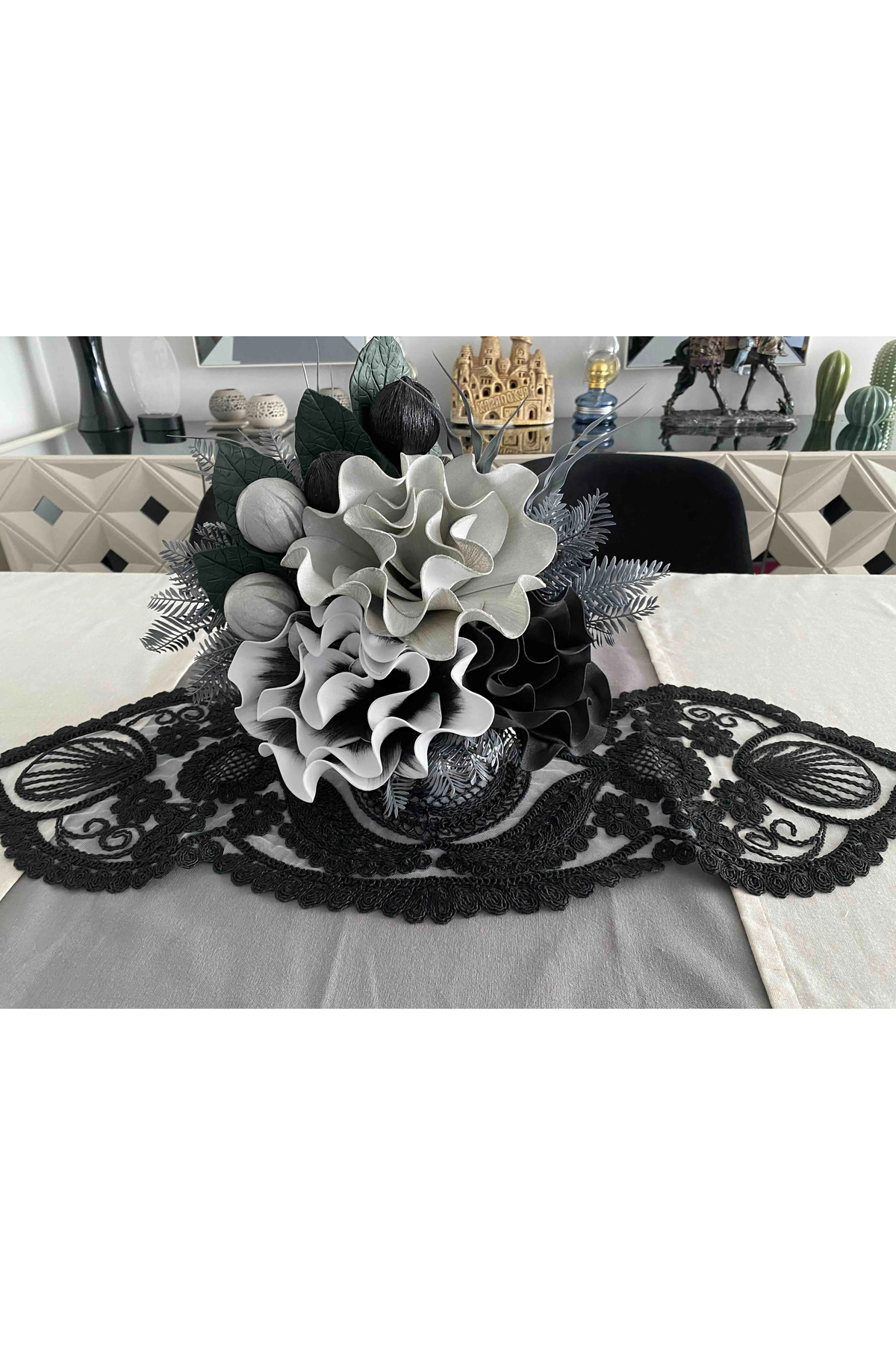 Salon Takımı, Yatak Odası 3 Parça Sehpa Örtüsü, Masa Örtüsü 3 Parça Oda Takımı