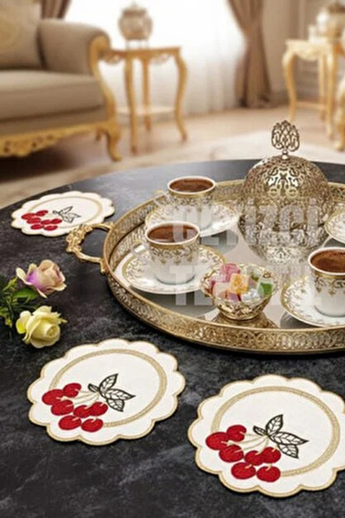 Sunumluk Peçete, Kokteyl Peçetesi, Kahve Yanı Sunumluk, Bardak Altlığı 6 Adet Sunum Peçetesi