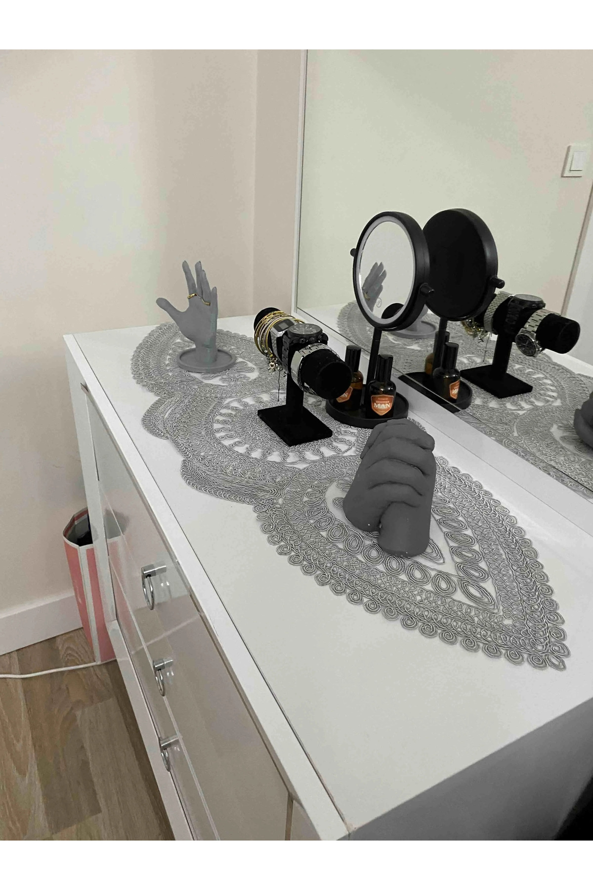 3 Parça Salon Sehpa Takımı Gri