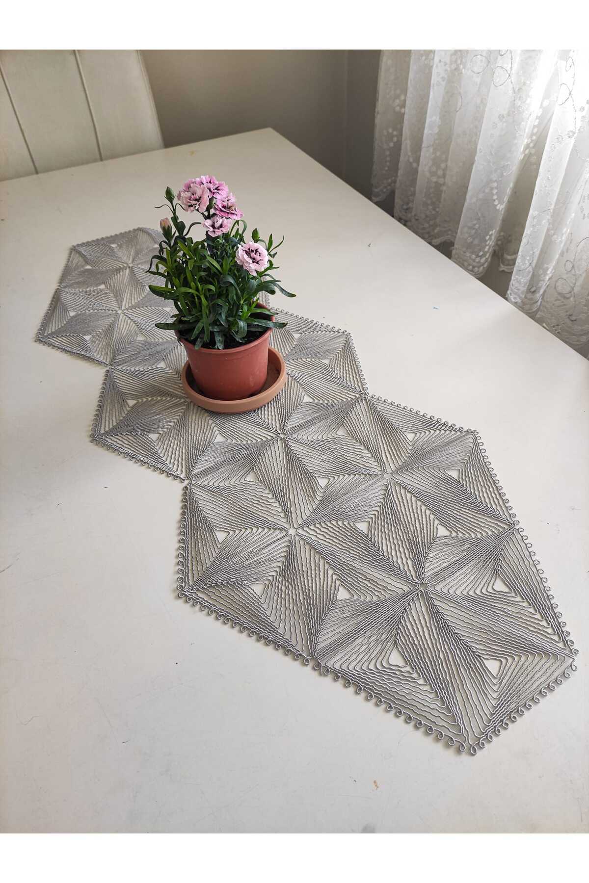 Fransız Dantel Detaylı Tek Runner, Masa Üzerine Runner, Masa Örtüsü Runneri