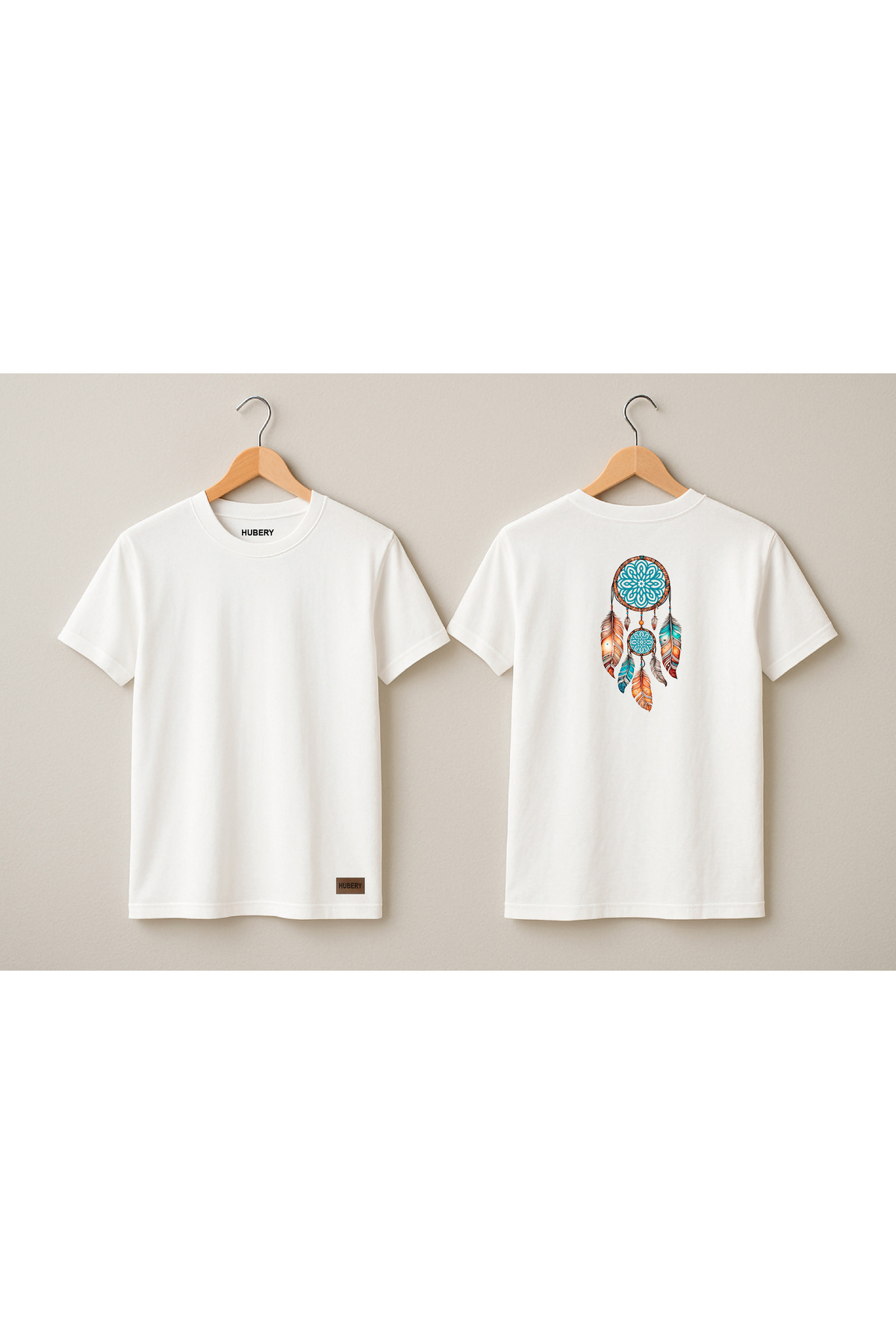 Kadın Relaxed Fit Tişört Mandala Dreamcatcher Baskılı –