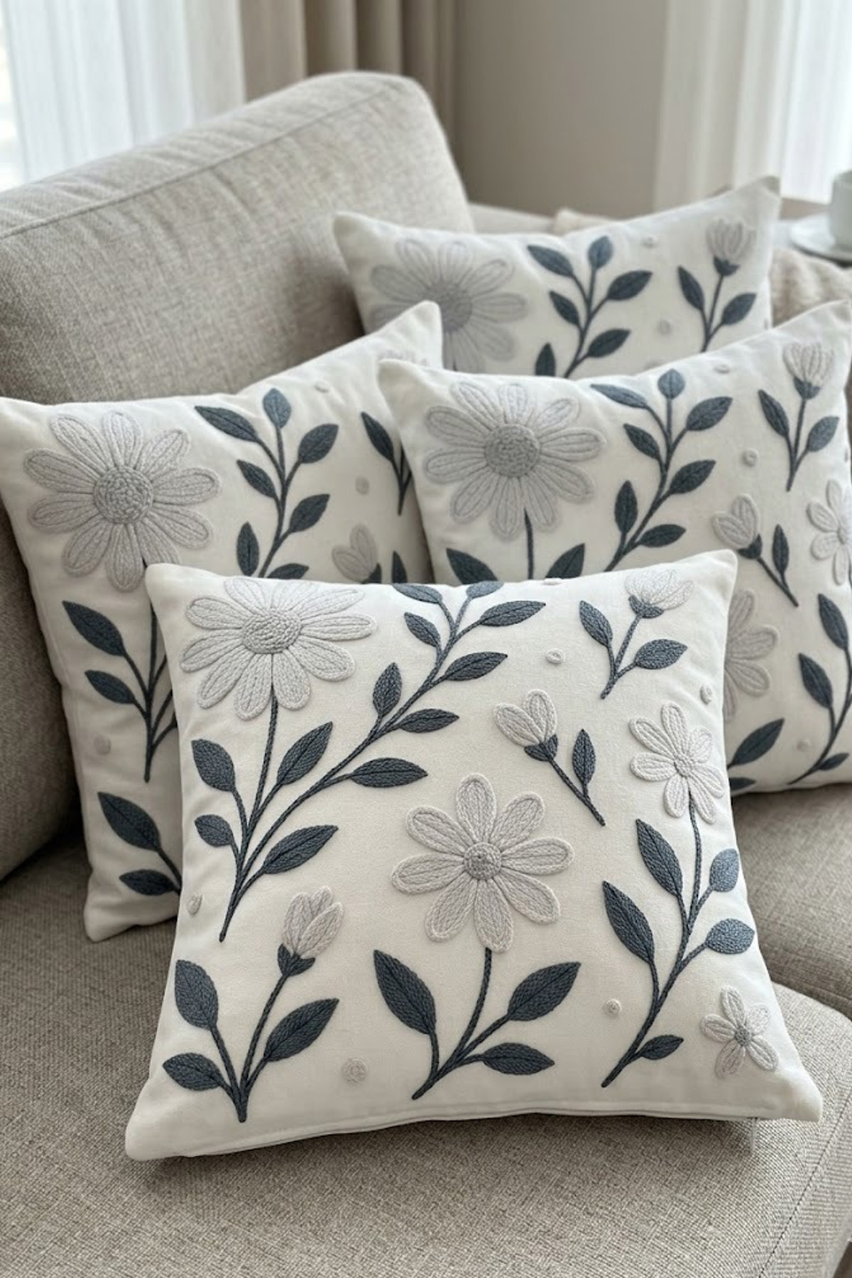 4lü Kırlent Kılıfı, Dijital Baskılı Çift Taraflı Kırlent Kılıfı 45x45cm
