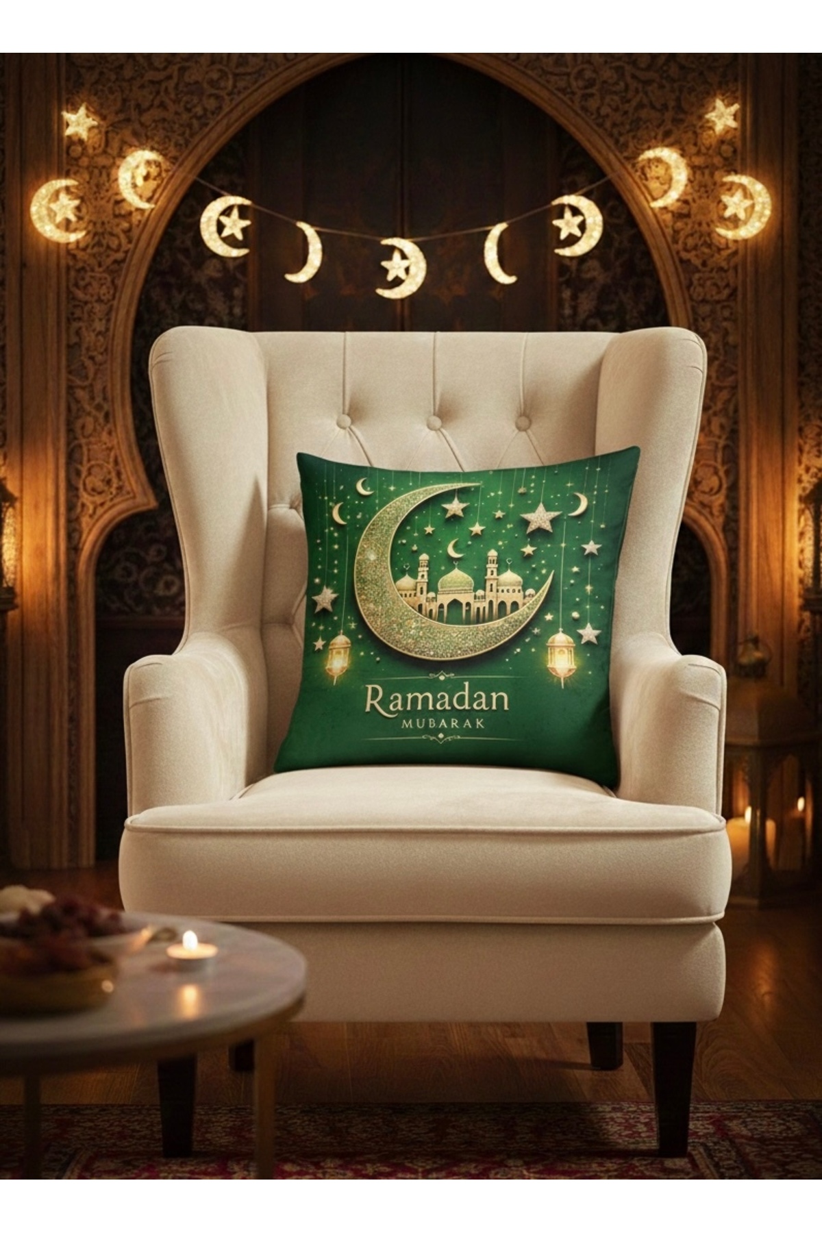 Digital Baskılı Ramazan Temalı Dekoratif Kırlent Kılıfı