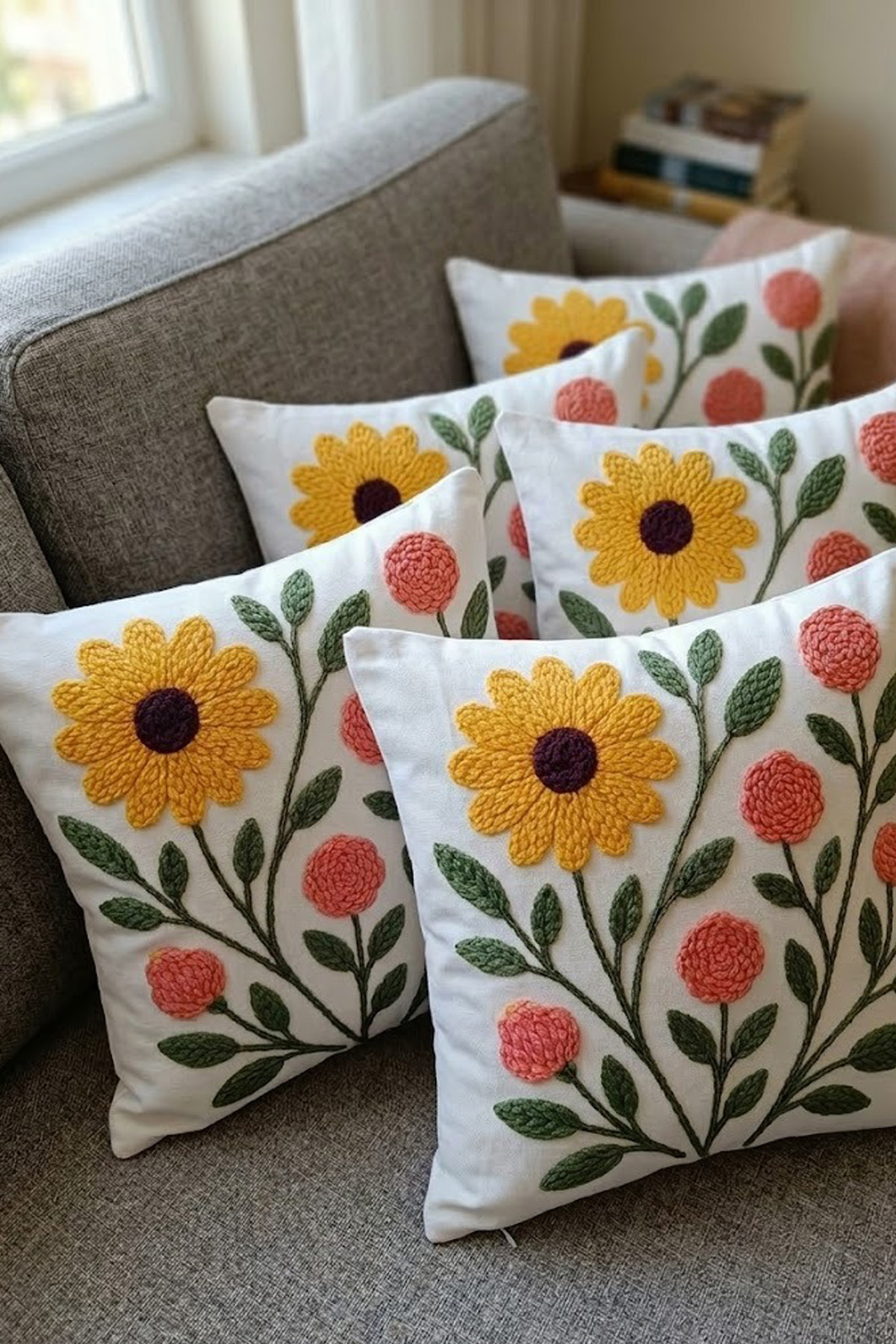 4lü Kırlent Kılıfı, Dijital Baskılı Çift Taraflı Kırlent Kılıfı 45x45cm