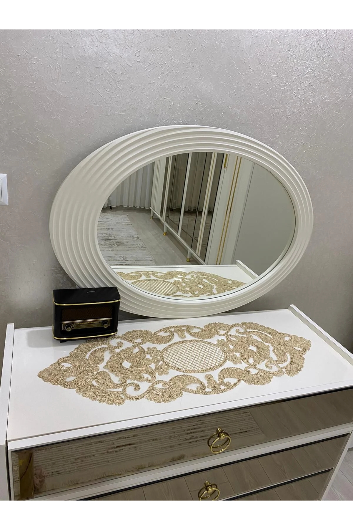 Salon Takımı, Yatak Odası 3 Parça Sehpa Örtüsü, Masa Örtüsü 3 Parça Oda Takımı