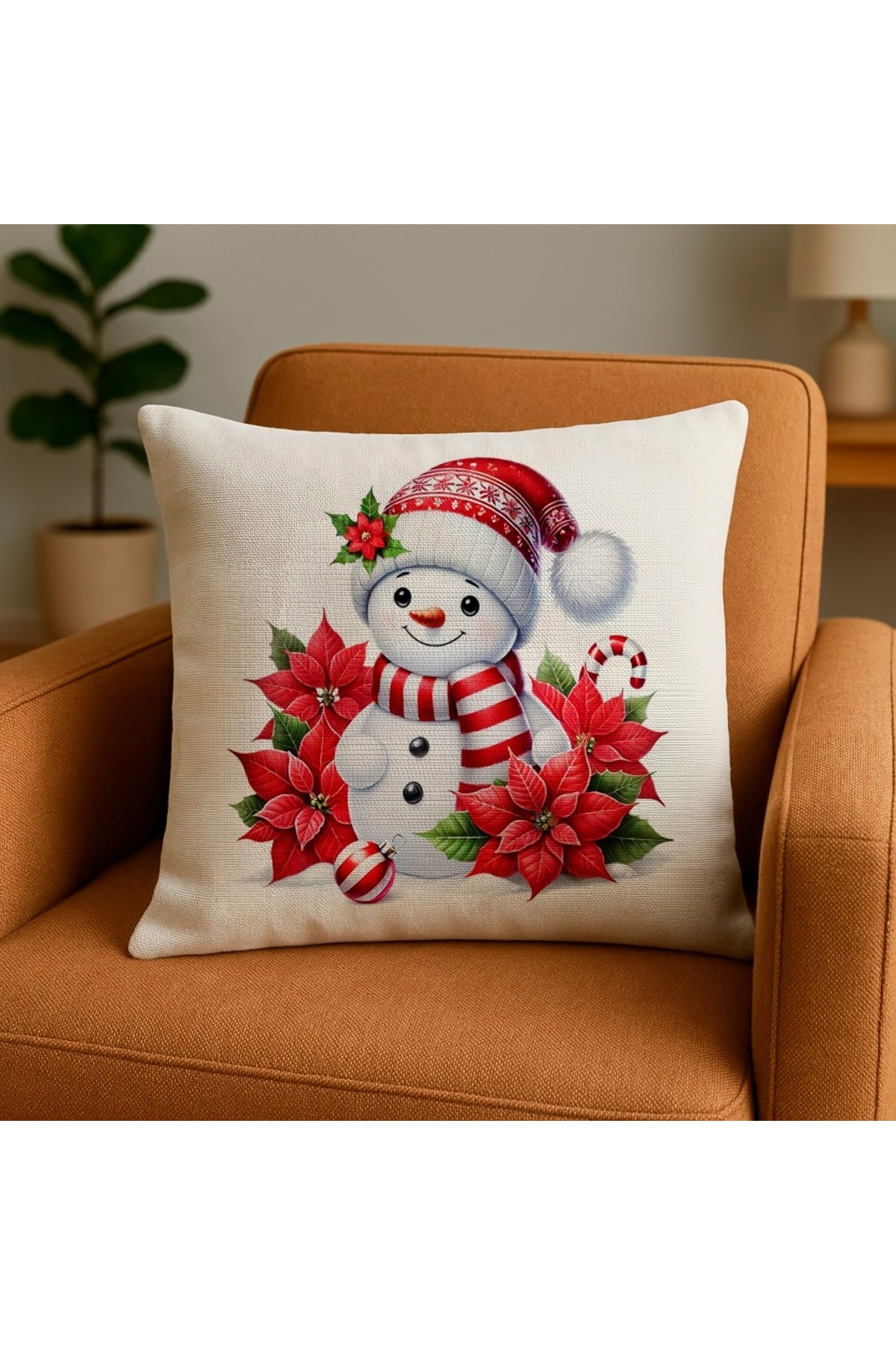 Digital Baskılı Christmas Desenli Dekoratif Kırlent Kılıfı 2' li Set