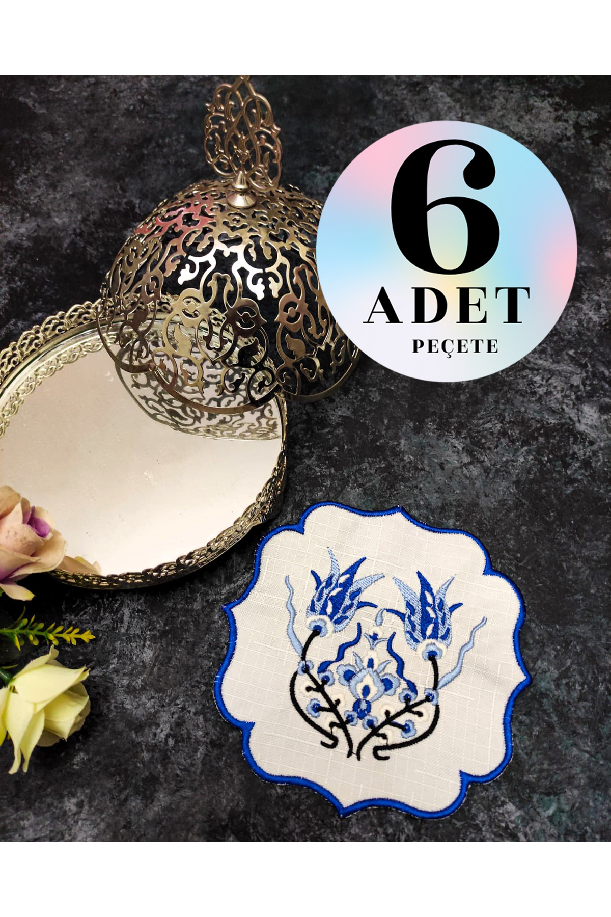 Sunumluk Peçete, Kokteyl Peçetesi, Kahve Yanı Sunumluk, Bardak Altlığı 6 Adet Sunum Peçetesi